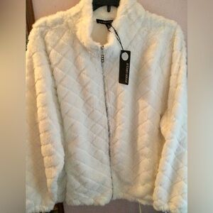 White Quilted Bomber Jacket